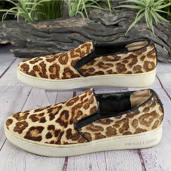 Michael Kors Keaton Leopard Calf Hair Slip-On Sneaker - Picture 4 of 11